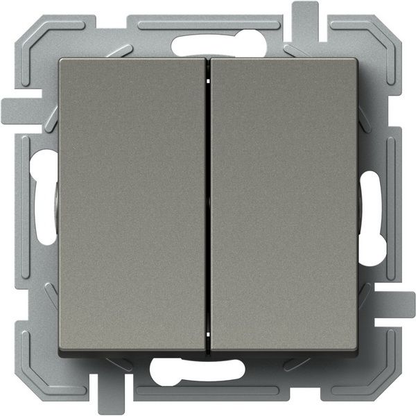 Вимикач двоклавішний TEM Logiq без підсвітки титан SQ50TIXO-U