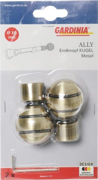 Наконечник Gardinia Ally Kugel набірний d19 мм антична латунь 2 шт. 
