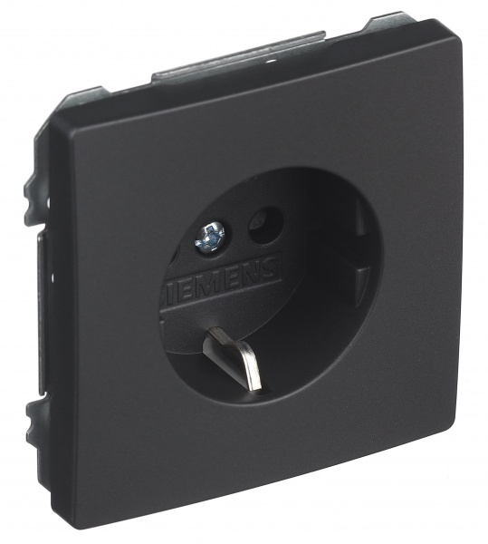 Розетка с заземлением Siemens Style Шуко IP20 антрацит коссо 5UH12724AC
