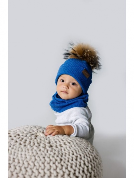 Комплект шапка + снуд для хлопчиків Dembo House Гогі р.48 синій 22.01.006 