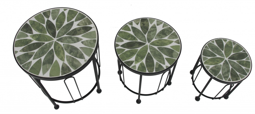 Подставка для цветов мозаика круг S JF232310-3-3 20x25 см фисташковый