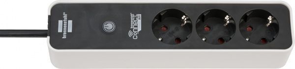 Подовжувач з вимикачем Brennenstuhl Connect Ecolor Wi-Fi із заземленням 3 гн. білий 1,5 м 1153230620 