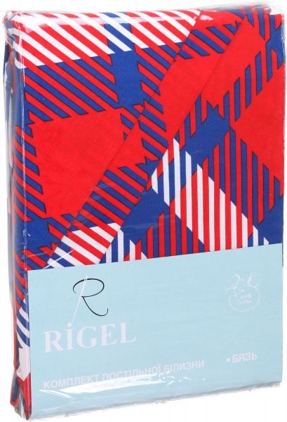 Комплект постельного белья Клетка 1,5 красный Rigel 