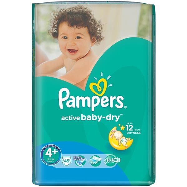 Підгузники Pampers Active Baby-Dry Maxi+ 9-16 кг 45 шт