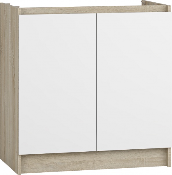 Тумба нижня під мийку МС Сніжана 80х82х46,6 см білий Грейд