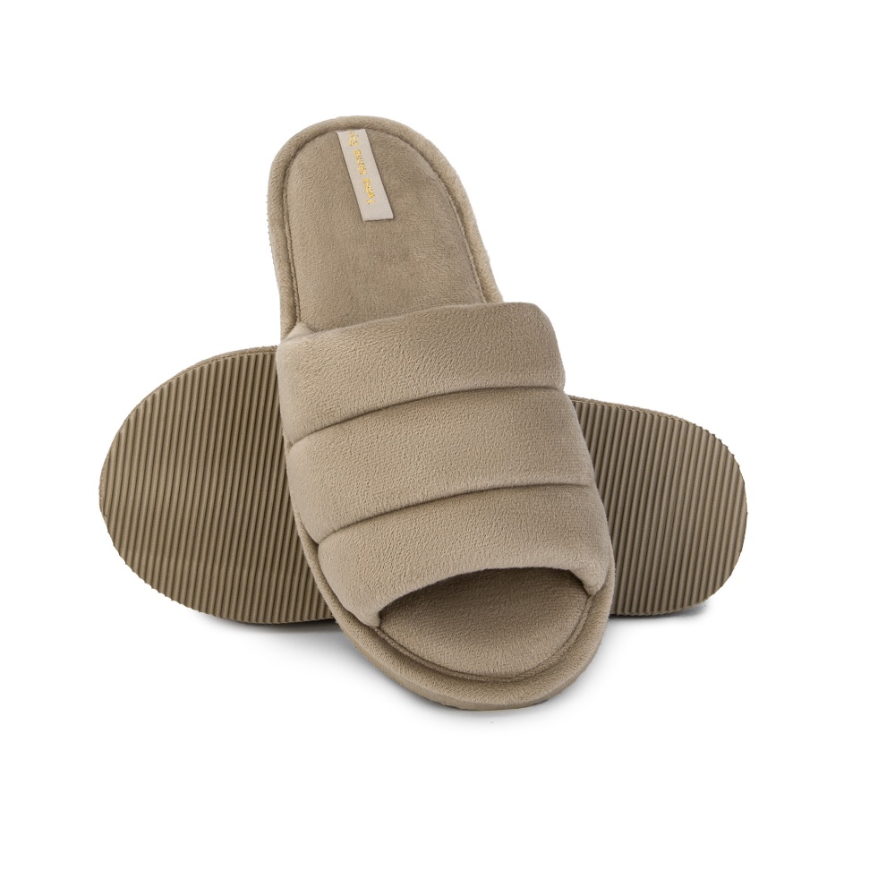 Тапки домашние Twins HS-VL плюшевые с прошивкой 13817 р.40 бежевый