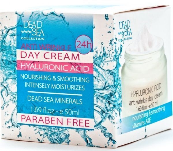 Крем для обличчя денний Dead Sea Collection проти зморшок для шкіри навколо очей з гіалуроновою кислотою і мінер