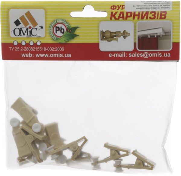 Прищепка ОМиС с роликом 10 шт. наборной дуб светлый 