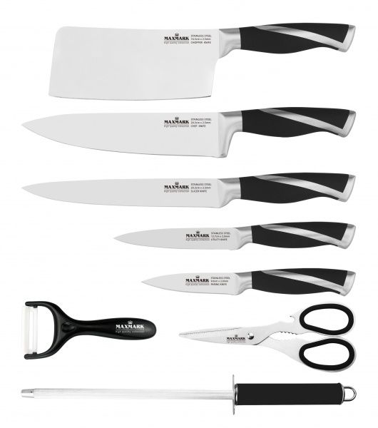 Набор ножей на подставке 9 предметов MK-K08 Maxmark