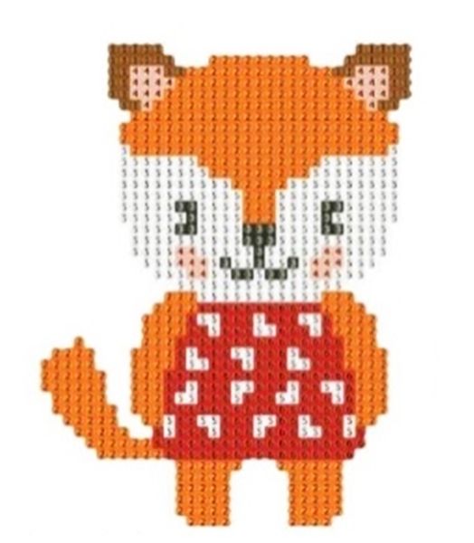 Набор для творчества со стразами (наклейка) Лисичка 11x15 см Діамантові ручки 