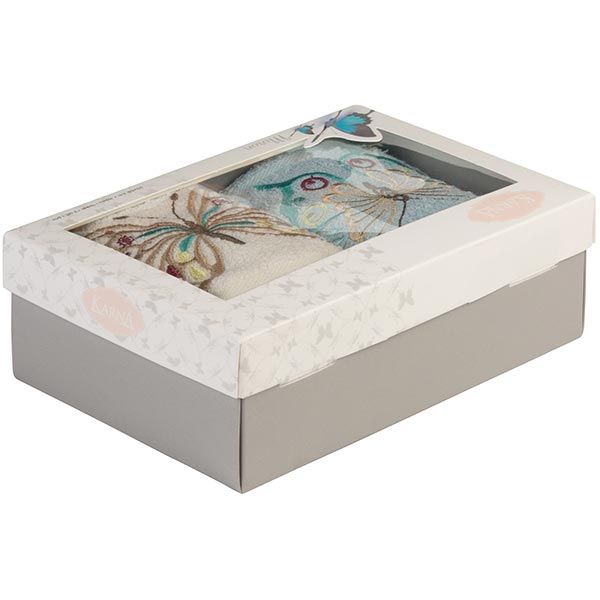 Набор полотенец Kanra Maron молочный/голубой 30x50 см