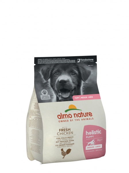 Корм сухий для середніх порід/для великих порід/для крупних порід Almo Nature Holistic Dog M-L з куркою 2 кг
