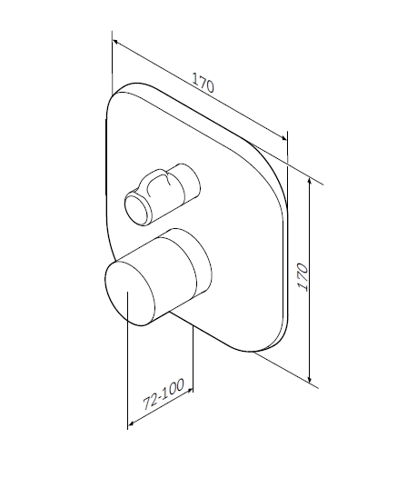 Верхняя часть смесителя для душа AM.PM с термостатом Sensation F3075600