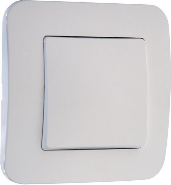 Вимикач прохідний одноклавішний Makel Lillium Natural без підсвітки 10 А 250В білий 55005