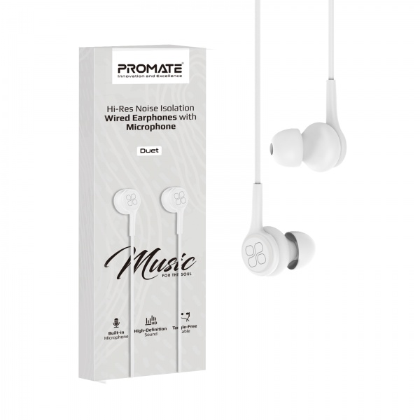 Навушники Promate Duet white (duet.white) 