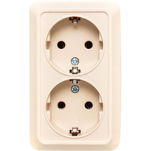 Розетка подвійна Underprice крем BD-SCP.MZ20G2WG-CR