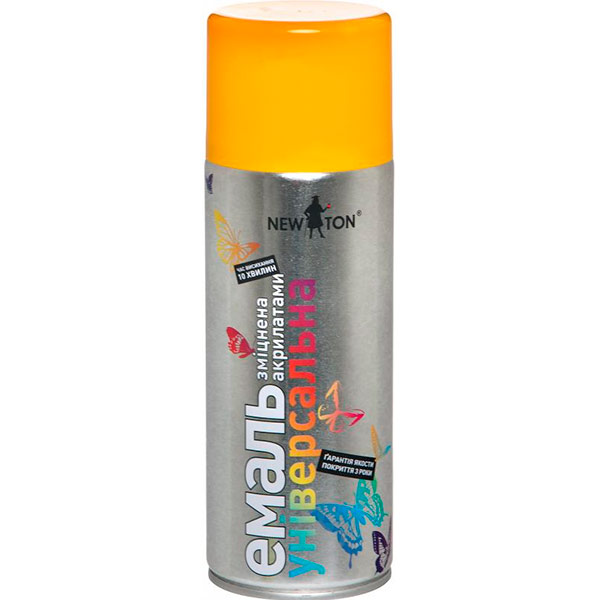 Эмаль аэрозольная New Ton универсальная RAL 1023 желтый глянец 400 мл