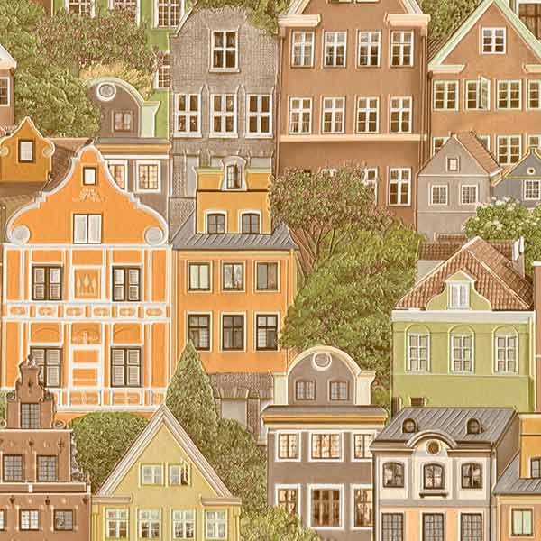 Шпалери зі спіненого вінілу Слов'янські шпалери Expromt Будиночки 5671-01 0,53x10,05 м 