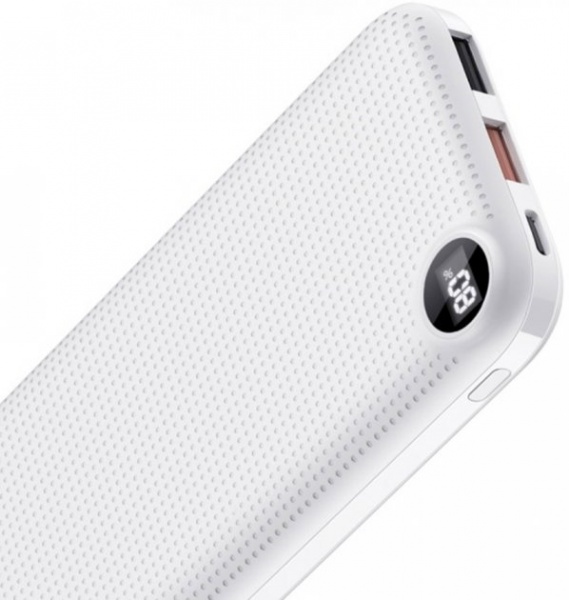 Внешний аккумулятор (Powerbank) ColorWay LCD USB QC3.0 + USB-C PD 22.5W 10000 mAh white (CW-PB100LPI3WT-PDD) 