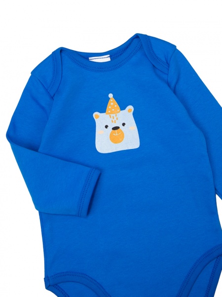 Боді дитяче для хлопчика Bambinelli Ведмедик у шапочці р.62 синій 