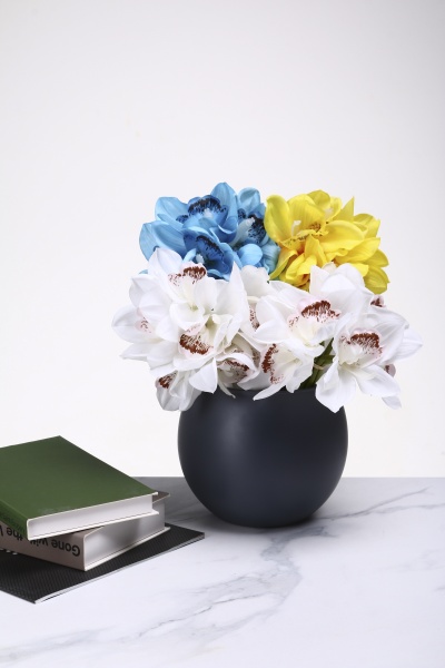 Ваза скляна Soft куля 15 см сіра 