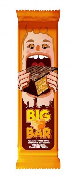 Батончик вафельный BIG BAR с ароматом карамели 45 г 