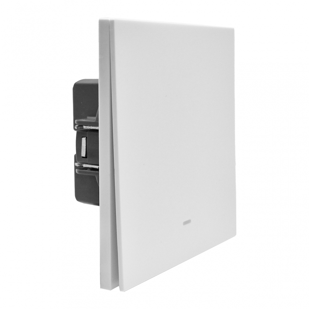 Вимикач одноклавішний HausMark INO з підсвіткою білий LS-LED-EU-White