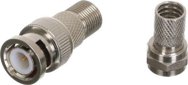 Конектор EMT BNC под F-разъем 1 шт. + F разъем 1 шт. (комплект)срібний BNC F