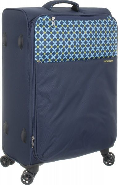 Чемодан UP! (Underprice) N1118 синий с принтом 58х40,5х19/22+5 см 