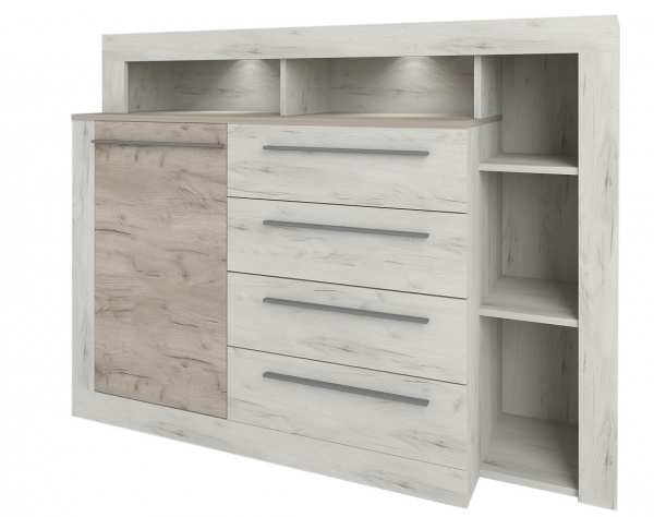 Комод SOKME 140 Мілана дуб крафт/дуб крафт білий 