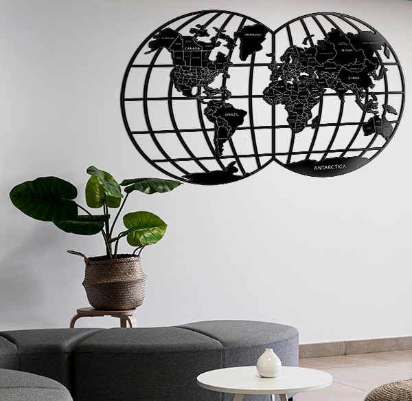 Панно PN227 Карта 51x85 см черный 