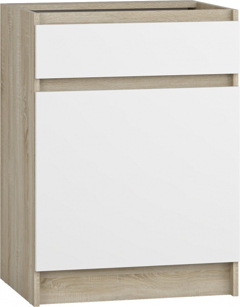 Тумба нижня з однією шухлядою МС Сніжана 60х82х46,9 см, білий Грейд
