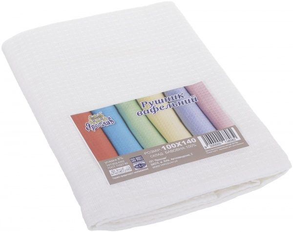 Рушник вафельний 100x150 см білий Ярослав 