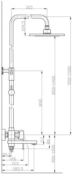 Душевая система Mixxen Алье MXD 8807-2
