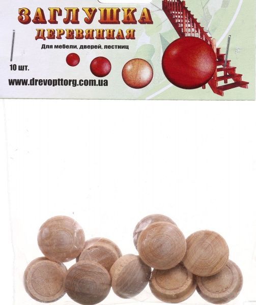 Заглушка деревянная сосна D16 мм