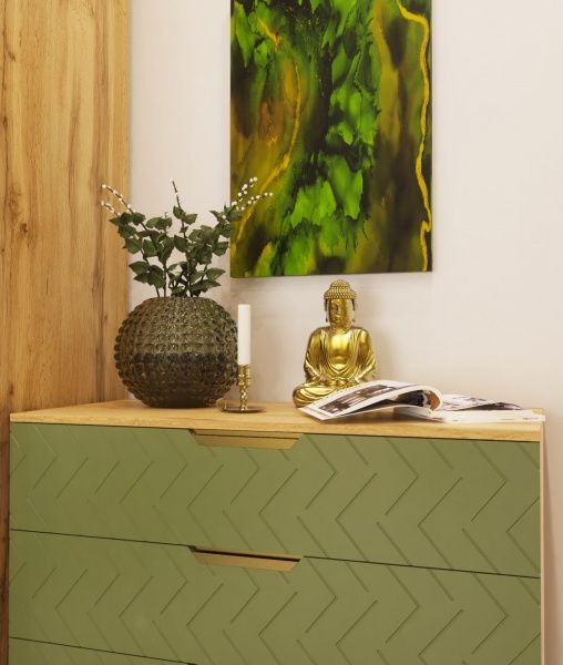 Комод Art in Head Swan 800 3ш дуб вотан /бали зеленый 