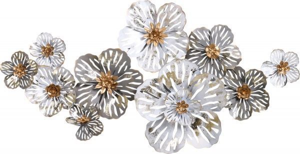 Декор настенный Daisy 147,3x74,9 см серо-золотистый 