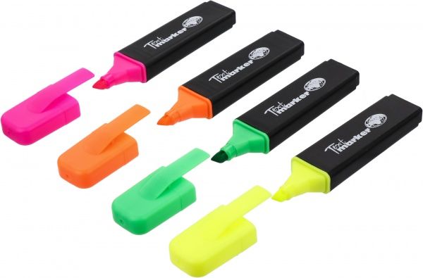 Набор текстовых маркеров Centrum со скошенным стержнем 1-5 мм 4 шт. 80469 80469 разноцветный 