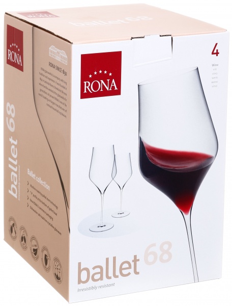 Набор бокалов для вина Ballet 680 мл 4 шт. Rona 