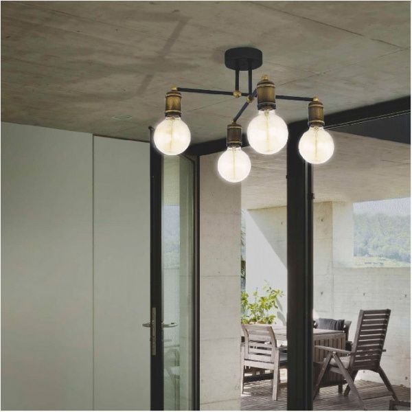 Люстра потолочная TK Lighting Retro 2PL 2x60 Вт E27 бронза/черный 1902 