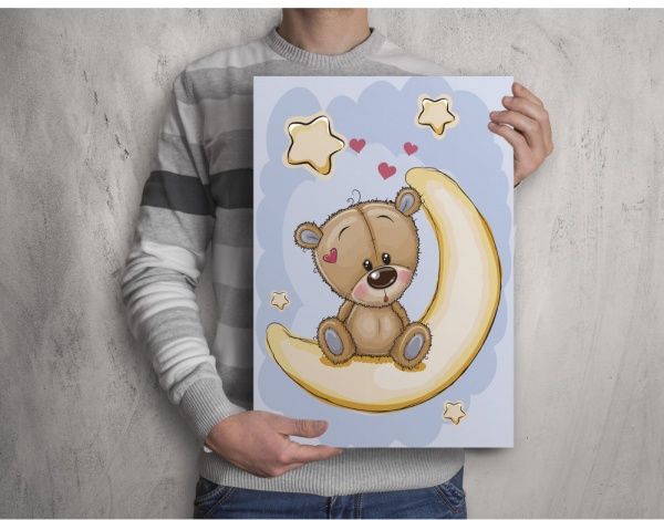 Постер Медведь луна муж 42x59.4 см
