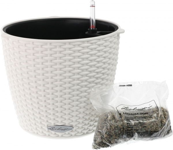 Вазон пластиковый Lechuza Cottage Nido круглый 14,3л белый 