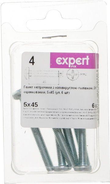 Винт метрический ЦБ DIN7985 5x45 мм 6 шт Expert Fix