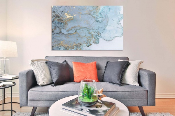 Картина на полотні Блакитні флюїди 120x80 см ТЕРРАВОЛ 