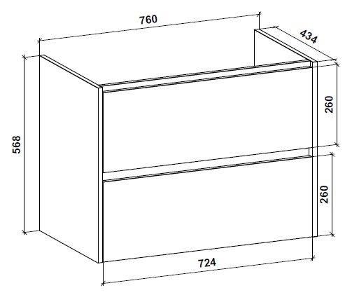 Тумба підвісна Preference N2 80 МДФ сланець темний під умив.Como 80