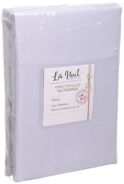 Простынь на резинке Exclusive Solid 160x200 см серый La Nuit 