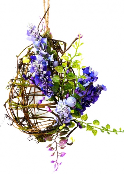 Декорация пасхальная омела сиреневая 18 см