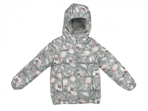 Куртка дитяча для дівчаток JOIKS Квітка р.98 сірий KD-17 