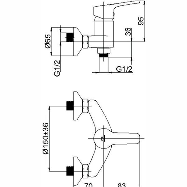 Смеситель для душа Rubineta Uno-12/K WT N20D71