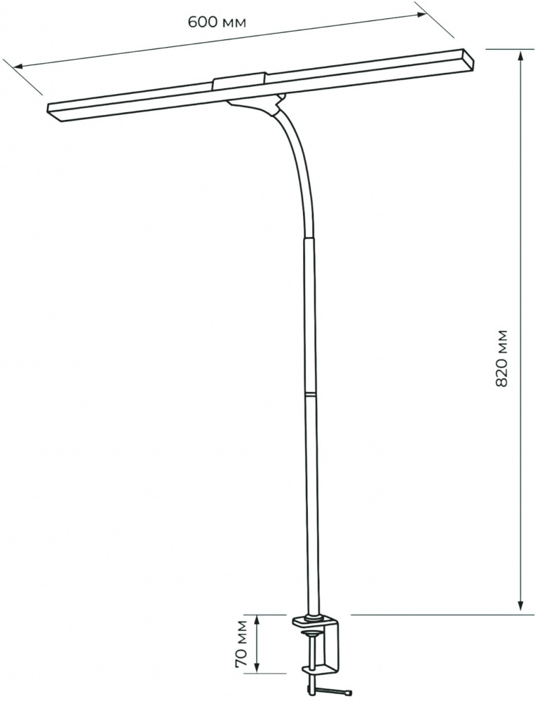 Настольная лампа офисная Luna Home 18 Вт черный ALT-507B